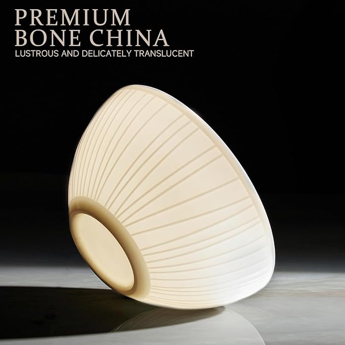 KINGSTONE 24-Piece Bone China Dinnerware Set with 40-Piece flatware, White Lightweight Porcelain Service for 8, for Family Dining, Restaurants, Gifting，Microwave and Dishwasher Safe