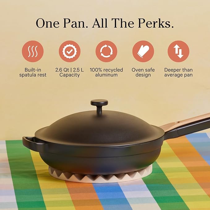Our Place Always Pan 2.0-10.5” (2.6 Qt) Nonstick, Toxin-Free Ceramic Cookware | Patented 10-in-1 Aluminum Frying & Sauté Pan | Safe for Oven, Induction & All Cooktops up to 450°F | Char