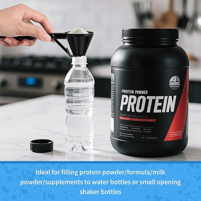 Scoop with Funnel for Water Bottles 2 Pack Small Funnel Scooper for Filling Formula Protein Powder Slide Bottom Scoop for Water Bottle