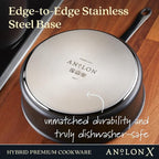Anolon X Hybrid Nonstick Induction Saute Pan With Lid, 3.5 Quart - Charcoal Gray