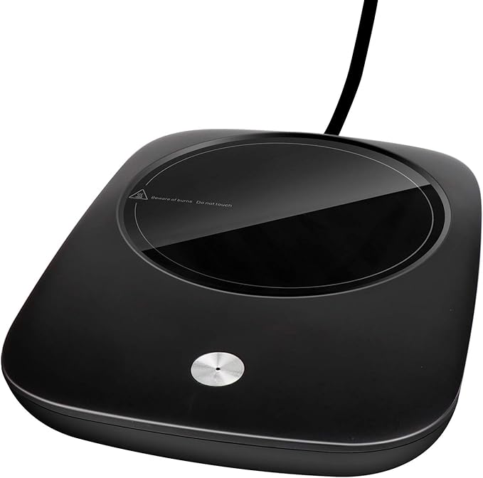 Misby Mug Warmer for Desk Use, Auto Shut Off, Gravity-Induction Warmer for Coffee Lovers - Christmas/Birthday Gift (Deep Black)