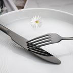 VANDBAO Black Flatware Cutlery Silverware Set 20 Pieces, Stainless Steel Colorful Utensils, Tableware Set Service for 4, Include Knife/Fork/Spoon, Reusable, Mirror Polished, Dishwasher Safe