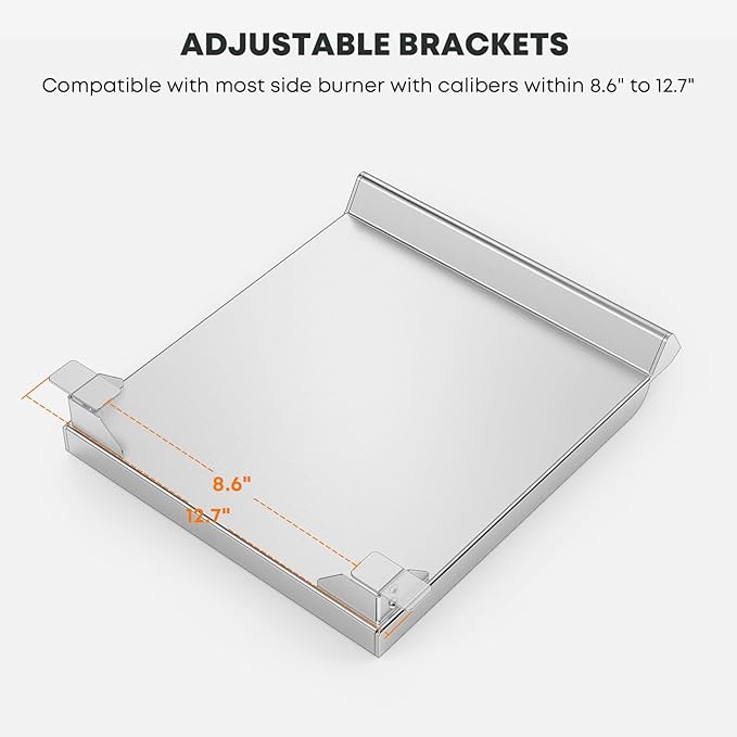Stanbroil Stainless Steel Flat Top Griddle for Gas Grill Side Burner, Universal Stove Top Griddle for Most Gas Grill Side Burner, 11 in. x 13 in.