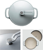 Vermicular Oven Pot 2.0 | Lightweight Enameled Cast Iron Pot | 18cm (2 Qt) | Non-Toxic | Induction-compatible | Dutch Oven | Made in Japan | Oyster Gray