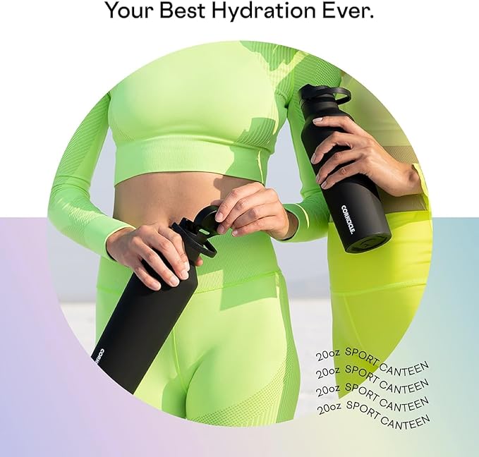 Corkcicle Sport Canteen Insulated Tumbler, Rainbow Unicorn, 20 oz – Reusable Water Bottle Keeps Beverages Cold for 25 Hours & Hot 12 Hours – Cupholder Friendly Tumbler with Screw-On Cap