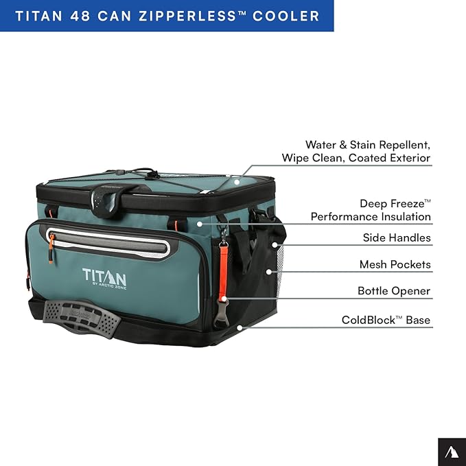 Titan by Arctic Zone 30 Can Zipperless Soft Cooler with HardBody Liner