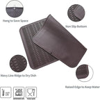 Silicone Dish Drying Mat for Multiple Usage,Easy clean,Eco-friendly,Heat-resistant Silicone Mat for Kitchen Counter or Sink,Refrigerator or Drawer Liner Coffee 4XL 32 inches x 18 inches