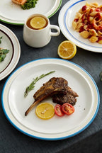 10.5-inch Porcelain Dinner Plate Set of 6 - Microwave, Oven and Dishwasher Safe, Scratch Resistant. (Multicolor)
