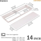 CHEFMADE Rectangle Tart Pan, 5x14-Inch with Removable Loose Bottom Non-Stick Oblong Quiche Bakeware for Oven Baking (Champagne Gold)