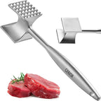 Full Stainless Steel Meat Mallet Tenderizer Tool - Chicken Hammer Flattener, Pounder for Kitchen, Food, Cooking - Dishwasher Safe Meat Beater