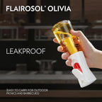 FLAIROSOL OLIVIA Oil Sprayer for Cooking, 200ml Glass Olive Oil Sprayer, Continuous Cooking Spray Bottle with Portion Control, Olive Oil Dispenser for Kitchen, Air Fryer, Salad, BBQ (Golden Leaves)