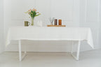 Natural Linen Tablecloth 60 x 106 Inch - 100% Pure Linen Rectangular Tablecloth - Machine Washable Table Cover for Spring, Easter, Summer, Indoor, Outdoor, Off White
