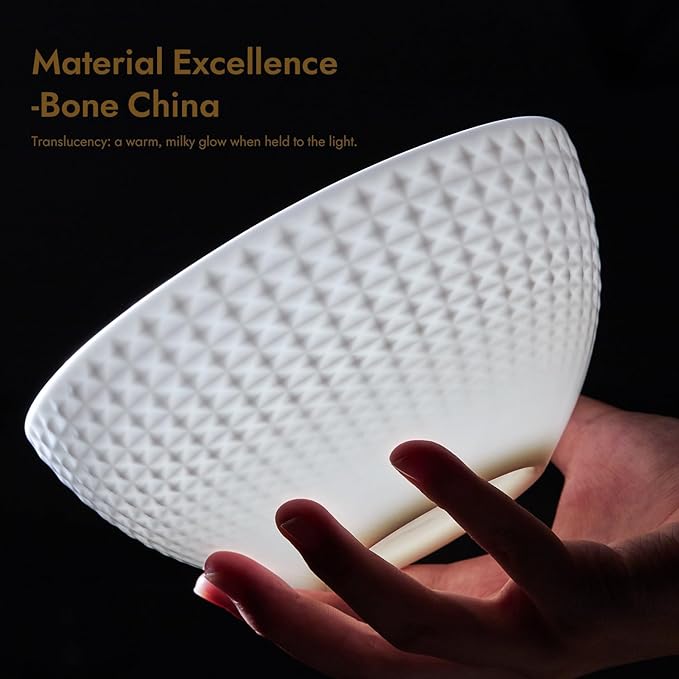 KINGSTONE 12-piece Bone China Dinnerware Set and 20-piece silverware, White Lightweight Porcelain for 4, Plates, Bowls with matching flatware, Microwave and Dishwasher Safe, for Family, Gifting