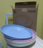 Wheat Straw Plates Lightweight Unbreakable Dinner Dishes Plates Set Dishwasher & Microwave Safe (Large 4 Pack 8')