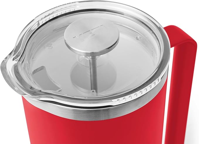YETI Rambler 64 oz. French Press Coffee Maker, with GroundsControl Filter, Rescue Red