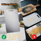 Titanium Cutting Board Professional Double - Pure Titanium Cutting Boards For Kitche, Sided 13.5 x 9 Inch - Dishwasher, Non-Slip for Fruits, Meat, Vegetables, Camping