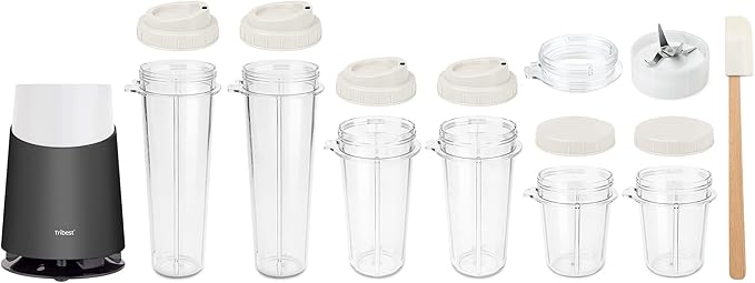 Tribest PB-420GY-A Personal Blender II, Mason Jar Ready Family Pack Blender, Gray
