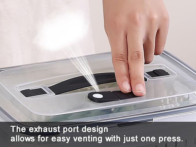 4 Pack Large Fruit Storage Containers for Fridge with vent holes and handle，Airtight Food Storage Containers Keep Fruits, Vegetables, Berry, Fresh longer,BPA-free Fridge Storage Container with Lid