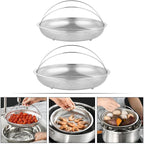 2Pcs Stainless Steel Steamer Basket with Handle - Versatile Food Steaming Rack for Rice Dumplings Vegetables and More Ideal for Home Cooking