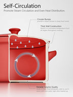 LE TAUCI 3 qt Ceramic Dutch Oven for Bread Baking with Silicone Sling- Lightweight, Non-Toxic, No Seasoning Needed- Oven, Microwave & Dishwasher Safe, Ideal for Home Bakers & Beginners, Chili Red