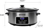 8-Quart Digital Programmable Slow Cooker with Timer - Small Kitchen Appliance for Family Dinners - Serves 10+ People - Heat Settings: Keep Warm, Low and High