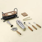 Cocktail Shaker Set with Stand, Mixology Bartender Kit for Drink Mixing | Mixology Set with 7 Bar Set Tools Cocktail Kit