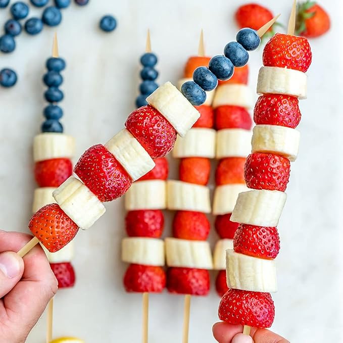 HANSGO Bamboo Skewers, Φ=5mm 12 Inch - Natural Wooden Skewers for Grilling, Appetizers, Fruit, Chocolate Fountain, Barbecue & Crafts, 70PCS