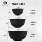 Black Wheat Straw Bowls, 10 OZ Unbreakable Snack Bowls Set of 8, Alternative Plastic Bowl Reusable, Microwave Safe Small Appetizer Bowl for Dessert, Snack, Ice Cream (Black)