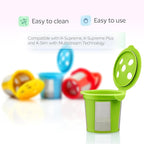 4 Reusable K Cups for Keurig K Supreme, K Supreme Plus, K Slim with Multistream Technology, K-Brew Chill, K-Duo Hot & Iced – 4 Colors Refillable Kcups Coffee Filters for Keurig Coffee Makers