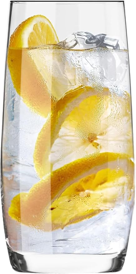 Krosno Long Drink Glasses, Set of 6, 13.9 oz, Blended Collection, Crystal Glass, Perfect for Everyday, Dishwasher Safe, Made in Europe
