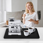 Silicone Coffee Mat,24×16" Waterproof Heat Resistant Bar Mat for Espresso Machine Station Accessories,Non Slip Dish Drying Mat for Kitchen Counter,Home Decor Essentials,Fit Under Coffee Maker