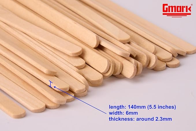 Gmark 5.5" Premium Wood Stirrer 2.3mm thick 100 pc - Wood Coffee Stir Sticks for Tea Beverage, Corn Dog Stick Craft Stick 100/Bag GM1115A (Pack of 2)