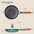 YUTANN Nonstick Frying Pan, 8 inch Enameled Cast Iron Pan Kitchen Healthy Egg Fry Pan Omelette with Detachable Handle, Lightweight Pre-seasoned Cast Iron Skillet, Dishwasher & Oven Safe