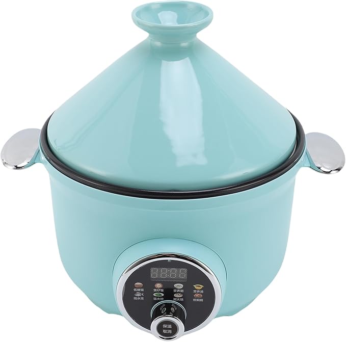 Zerodis Pot Tagines Non Stick Inner Pot Stainless Steel Basket Appetizer Bowls Tajine Style with Dome Cover Tagine Serving Dish 3.2 Liter Capacity Smart Pressure Cooker Cooker (US Plug 110v)