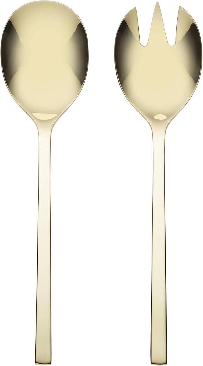 Oneida 895332 Allay Champagne Everyday Flatware 2 Piece Salad Server Set