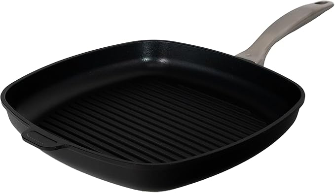 Swiss Diamond Nonstick Hybrid Ceramic and Diamond-Infused Square Grill Pan PFAS- and PFOA-free, Dishwasher & Oven Safe Up To 500 °F, 11 x 11-Inches
