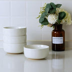 famiware Milkyway Cereal Bowl, Soup Bowls for 4, 25 Ounce Bowls Set for Kitchen, Bowl Set for Cereal Soup Rice Pasta Salad Oatmeal, White