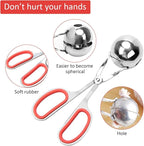 Meatball Maker, AHIER 2PCS None-stick Meatball Scoop Ball Maker with Detachable Anti-Slip Handles, Stainless Steel Meat Baller Cake Pop Scoop for Kitchen (1.38"&1.78")