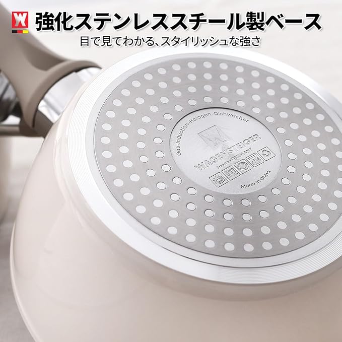 Aluminum Saucepan with Ceramic Coated Non-Stick Surface, 7-Layer Coating, Bakelite Handle and Lid Knob, Tempered Glass Lid, All Cooktops Compatible, 2.34 Liters / 2.47 Quarts