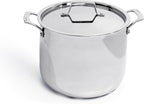 BergHOFF Professional Tri-ply 18/10 Stainless Steel Stockpot 9.5" 8 Qt. Safe Grip Handle Matching Lid Induction Cooktop Measurement Markings Inside Fast & Even Heat Oven Safe Dishwasher safe