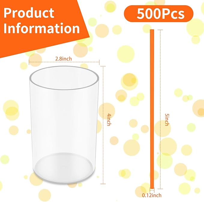500 Pcs Neon Orange Coffee Stir Sticks Set Acrylic Stir Stick Holder Heather Orange Coffee Stirrers Holder Cocktail Straws for Coffee Bar Party Thanksgiving