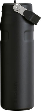 Stanley IceFlow Flip Straw 2.0 Water Bottle 24 OZ | Built-In Straw with Larger Opening | Lightweight & Leak-Resistant | Insulated Stainless Steel | BPA-Free | Black 2.0