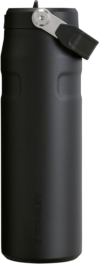 Stanley IceFlow Flip Straw 2.0 Water Bottle 24 OZ | Built-In Straw with Larger Opening | Lightweight & Leak-Resistant | Insulated Stainless Steel | BPA-Free | Black 2.0