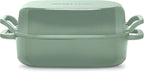 Signature Enameled Cast Iron Sourdough Bread Oven | Non-Stick with Tight Fitting Lid for Perfect Baking and Bread Making | 6QT Rectangle Oven With Lid [Sage Green]