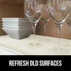 GORILLA GRIP powerGRIP Drawer Shelf and Cabinet Liner, Thick Strong Hold, Non-Adhesive Liners Protect Kitchen Cabinets and Cupboard, Bathroom Drawers, Easy Install, Breathable Mat, 24" x30' Snow White
