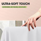 Pureegg Rectangle Table Cloth 60" x 84" – Durable Polyester Tablecloth Offers Reusable & Washable Protection, Ideal for Outdoor Party, Picnic, Wedding, Banquet and Birthday, 12 Pack, White