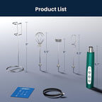 Milk Frother with Stand-Rechargeable Handheld Coffee Frother with 3 Stainless Whisks 3 Speed Adjustable, Electric Whisk Drink Mixer, Foam Maker Blender for Matcha Latte Cappuccino Chocolate