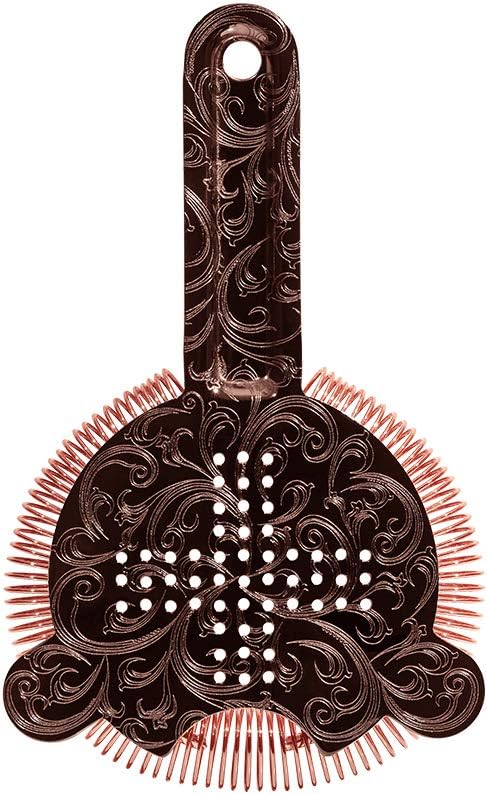 SKY FISH Bartender Kit Cocktail Shaker Set-6 Pieces Stainless Steel Copper Plated Etching Bar Tools with Boston Shaker Tins,Mixing Spoon,Mojito Muddler,Jigger,Hawthorne Strainer,Ice Tongs