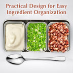 TIKUSAN Stainless Seasoning Container Yakumi Pan Spice Storage Box Tray with Lid Medium Size Made in Japan (6 Containers)