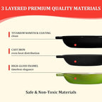 YUTANN Enameled Cast Iron Dutch Oven, 5 QT Nonstick Dutch Oven, Titanium Nonstick Coating, Ideal for Bread Baking/Braising/Roasting, Oven, Gas Stove and Stovetop Safe, Safe Material & Easy to Clean